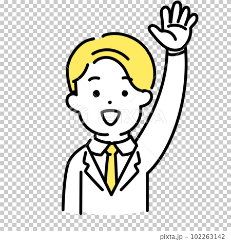 かわいい人物のイラストシリーズ _ 男性のオフィスワーカー _ 賛成　 102263142