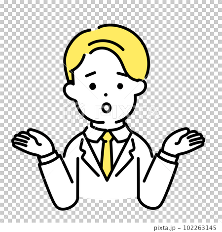 Illustration series of cute people _ Male office worker _ worried Illustration series of cute people _ Male office worker _ worried 102263145