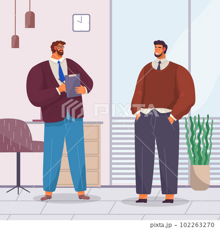 Office workers. Co-workers. Colleagues discuss project teamwork. Office staff work and communication 102263270