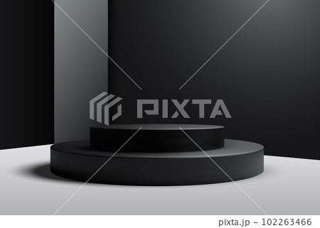 Realistic 3d geometric cylindrical round podium for advertising design, product place. 102263466