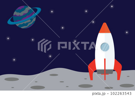 Spaceship on planet,space with stars, 102263543