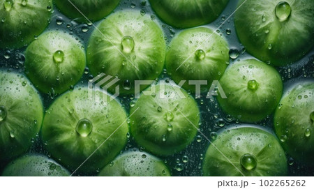 Fresh Organic Winter Melon Vegetable Photorealistic Horizontal Background. Healthy Vegetarian Diet. Ai Generated Hyperrealistic Background with Delicious Juicy Winter Melon Vegetable. 102265262