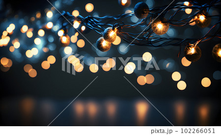 Golden lights festive bokeh sparkling backgroundのイラスト素材 [102266051] - PIXTA