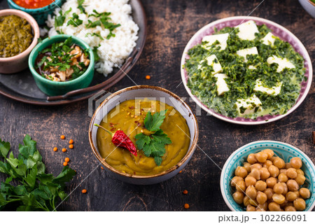 Assorted of traditional Indian food. Assorted of traditional Indian food. 102266091