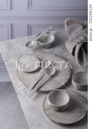Steel modern cutlery, knife, spoon and fork Steel modern cutlery, knife, spoon and fork 102266120