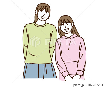 笑顔の仲良しの女の子達 笑顔の仲良しの女の子達 102267211