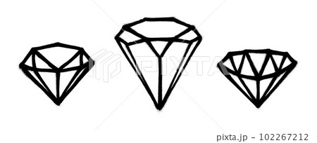 Three graffiti-style coated gems with black over white. Vector illustration 102267212