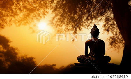 Buddha background. Illustration AI Generative 102268419