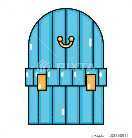 Isolated blue castle door icon Vector Isolated blue castle door icon Vector 102268952