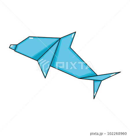 Isolated origami dolphin Abstract paper animal Vector 102268960