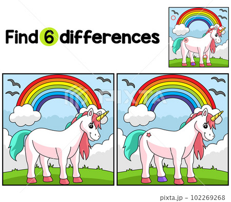 Rainbow Unicorn Find The Differences 102269268