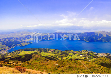 駒が岳頂上から芦ノ湖の展望 102269643