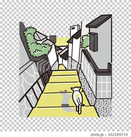 広島 尾道の風景イラスト(3色) 広島 尾道の風景イラスト(3色) 102269714