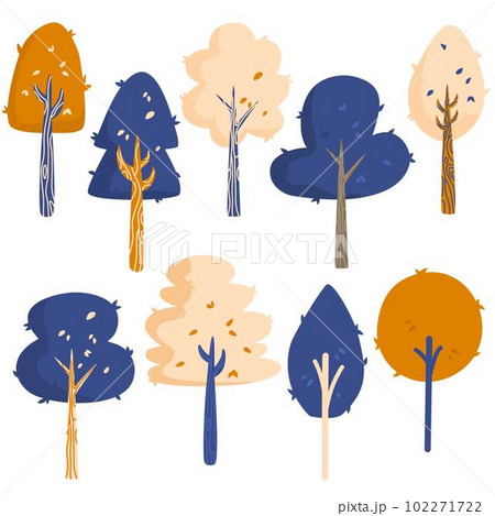 Trees collection in flat style 102271722