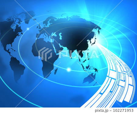 世界地図の中での日本経済の発展をイメージ 世界地図の中での日本経済の発展をイメージ 102271953