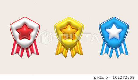 illustration 3D gold Trophy winner. Winner prize, success concept. 102272658
