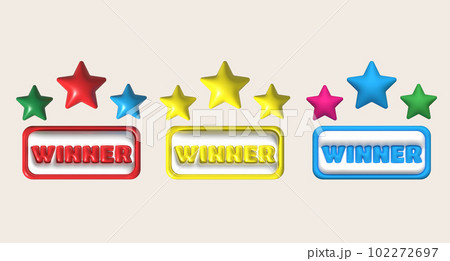 illustration 3D gold Trophy winner. Winner prize, success concept. 102272697