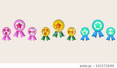 illustration 3D gold medal winner. Winner prize, sport award, success concept. 102272699