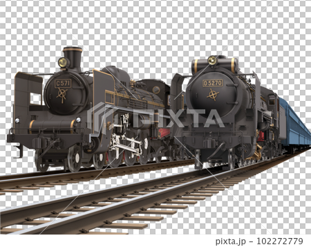 C型とD型の蒸気機関車のイラスト素材 [102272779] - PIXTA