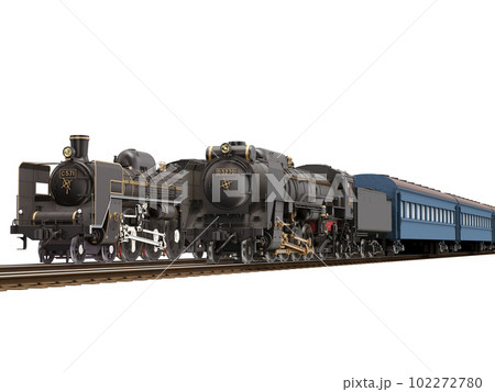 C型とD型の蒸気機関車のイラスト素材 [102272780] - PIXTA
