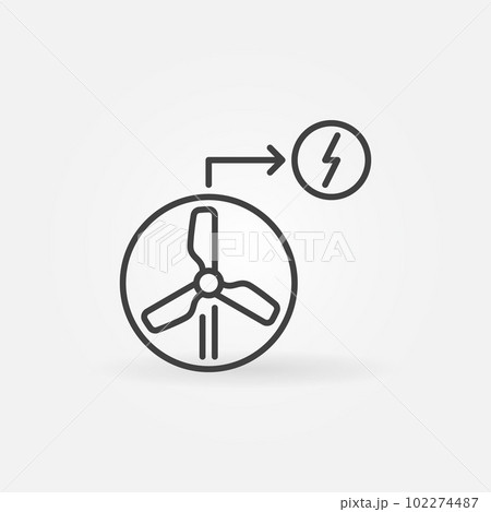 Wind Turbine and Energy outline vector concept icon 102274487
