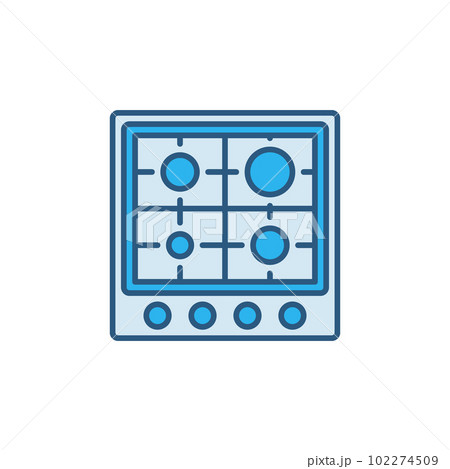 Gas Stove vector concept blue icon - Top View Gas Stove vector concept blue icon - Top View 102274509