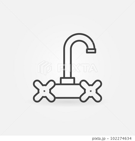 Faucet vector thin line concept icon or logo element 102274634