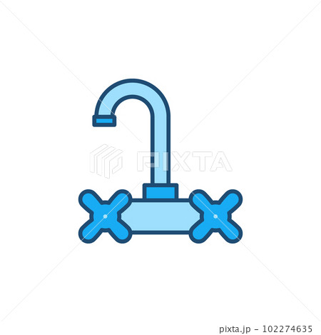 Faucet vector concept blue modern icon or sign 102274635