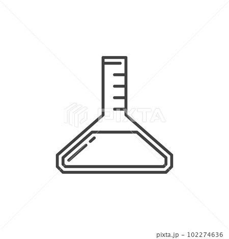 Flask vector concept icon or symbol in thin line style 102274636