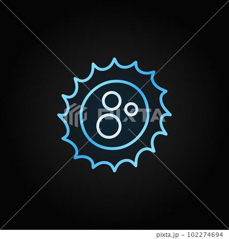 Virus outline vector concept blue icon on dark background 102274694