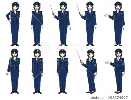 制服（スラックス）の女性警察官全身セット2 102274967