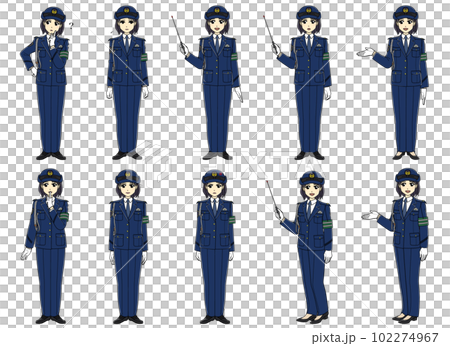 制服（スラックス）の女性警察官全身セット2 102274967