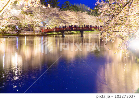 弘前城桜の季節 夜の絶景ポイント 青森県 弘前城桜の季節 夜の絶景ポイント 青森県 102275037