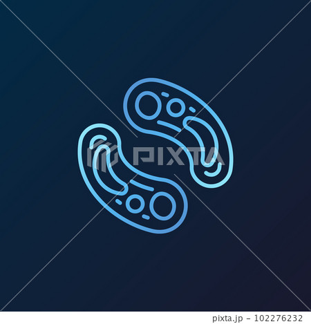 Bacterias outline vector blue icon on dark background Bacterias outline vector blue icon on dark background 102276232