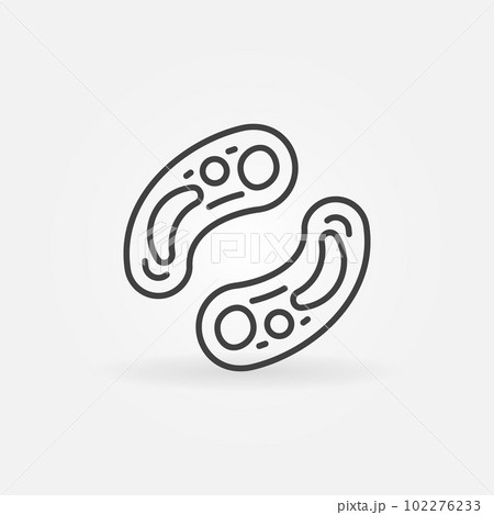 Bacterias outline vector concept icon or sign 102276233