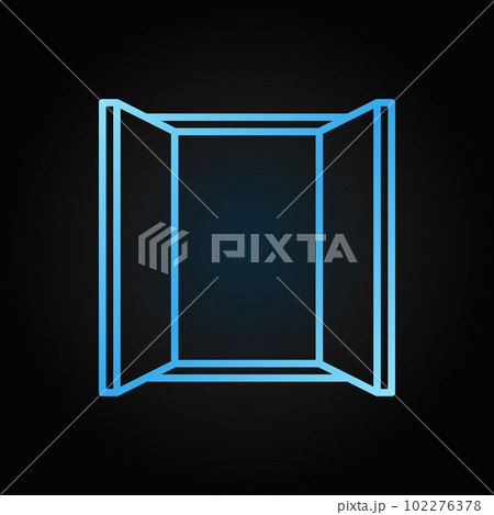 Vector window blue icon in line style on dark...のイラスト素材 [102276378] - PIXTA
