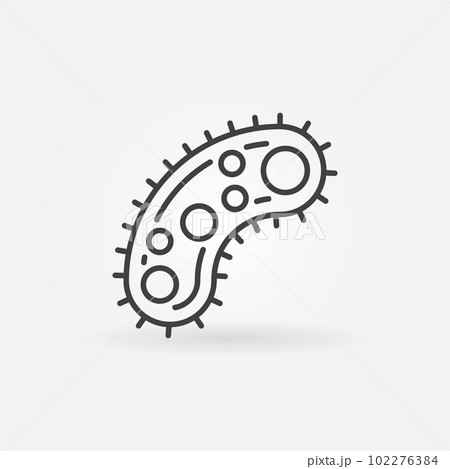 Virus icon. Vector Bacteria sign in thin line style Virus icon. Vector Bacteria sign in thin line style 102276384