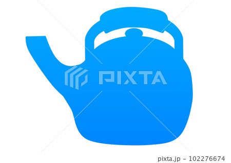やかんシルエット(青) 102276674