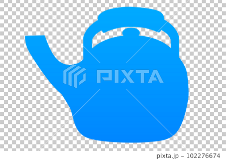 やかんシルエット(青) 102276674