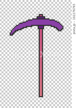 ドット絵_ツルハシ(紫) ドット絵_ツルハシ(紫) 102276765