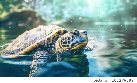 水中の亀 102276998