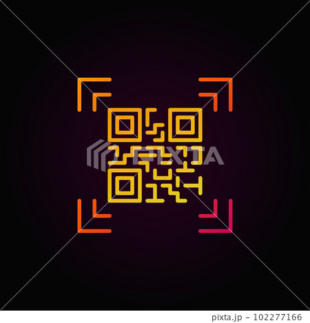 Qr code scanning colorful outline vector icon or logo element 102277166