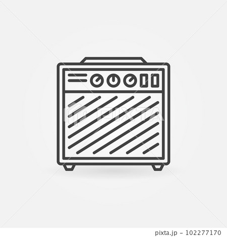 Guitar amplifier vector icon in thin line style 102277170