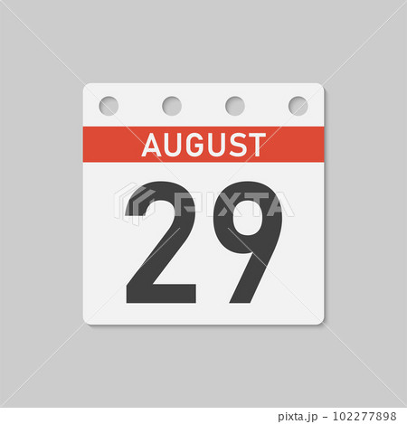Icon page calendar day - 29 August 102277898