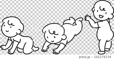 Crawling baby and holding baby 102278134