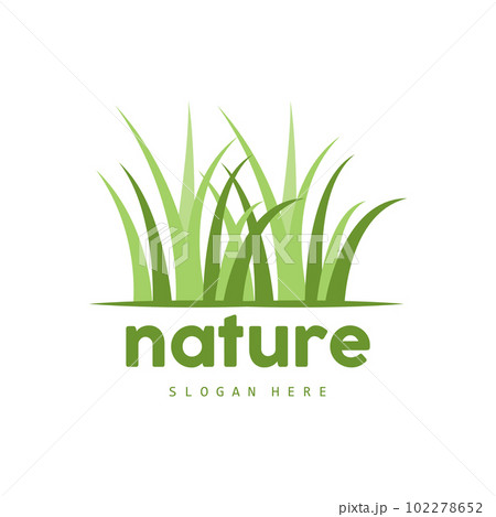 Green Grass Logo, Nature Plant Vector, Agriculture Leaf Simple Design, Template Icon Illustration Green Grass Logo, Nature Plant Vector, Agriculture Leaf Simple Design, Template Icon Illustration 102278652