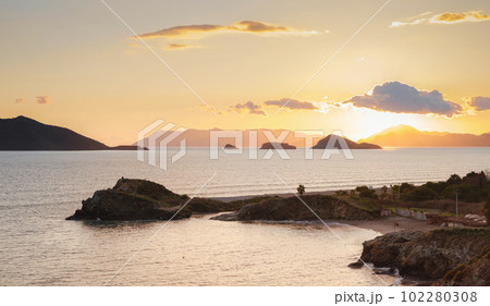 over the sea coast, travel in Turkey, Fethiye city. 102280308