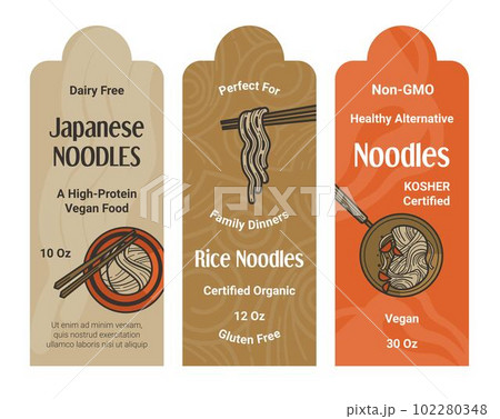 Japanese noodles, non gmo products, stickers 102280348