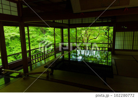 古都京都 八瀬の夏 新緑の瑠璃光院 書院二階 古都京都 八瀬の夏 新緑の瑠璃光院 書院二階 102280772