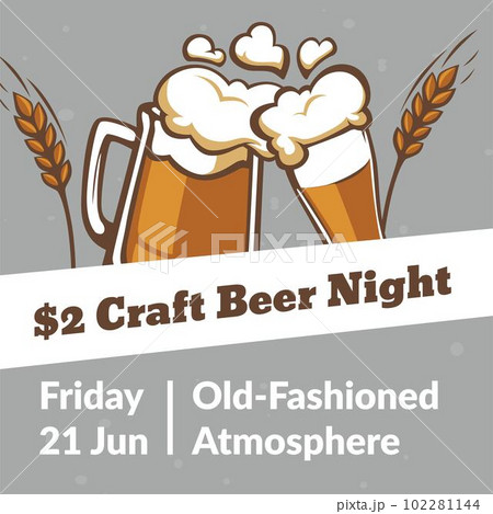 Craft beer night, old fashioned atmosphere label 102281144